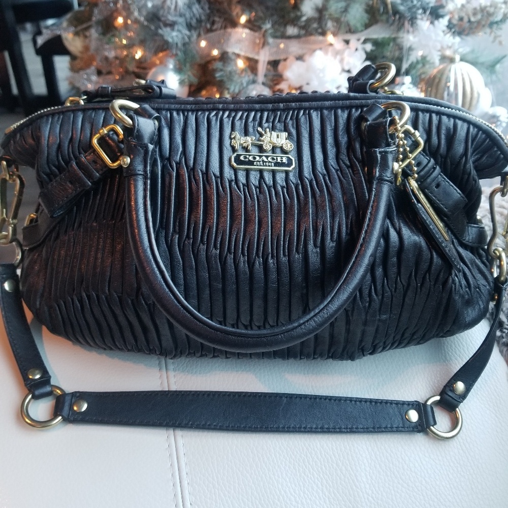 *SOLD*Coach Madison pleated leather Sophia satchel